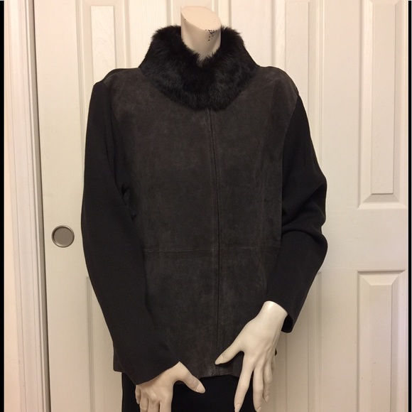 Escapade Jackets & Blazers - ESCAPADE BROWN SUEDE LEATHER FRONT JACKET